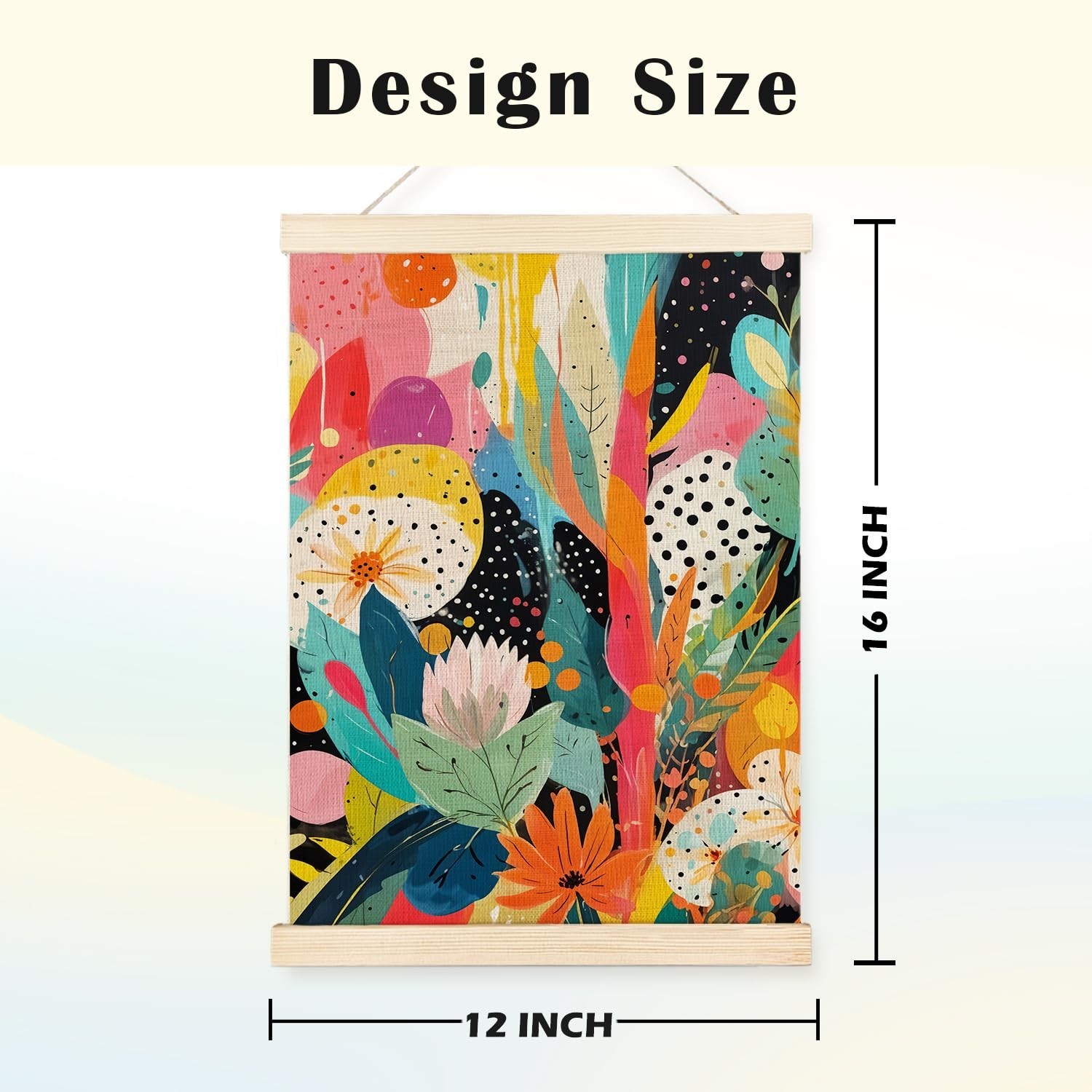 JINYO Maximalist Boho Floral Wall Art Poster, Eclectic Home Decor, Modern Abs…