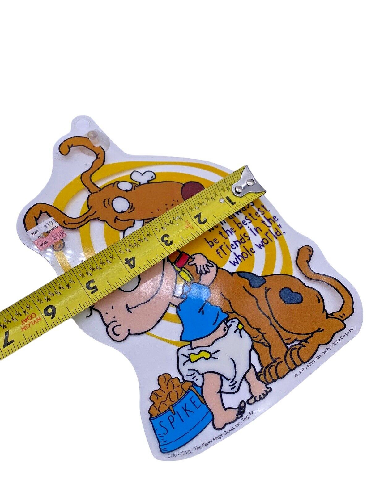 Rugrats Tommy & Spike the Dog Window Cling 90s 1997 Collectible Vintage