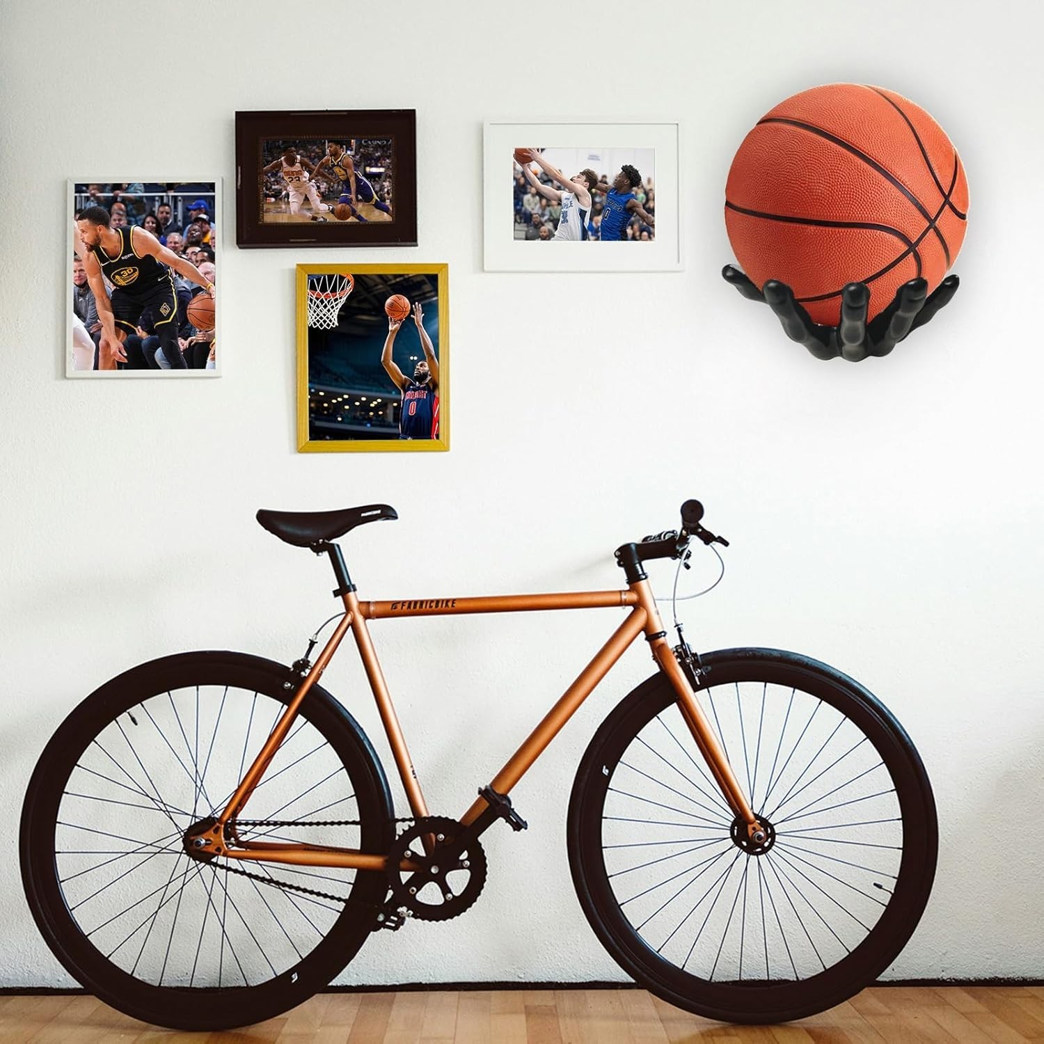 Basketball Wall Mount Holder 2 Piece Set for Game Room and Garage Storage