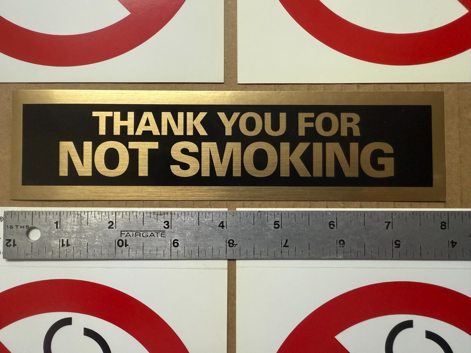 o'o'o . Set of 5 . NO SMOKING STICKERS . . Thank You for Not Smoking Door Plaque