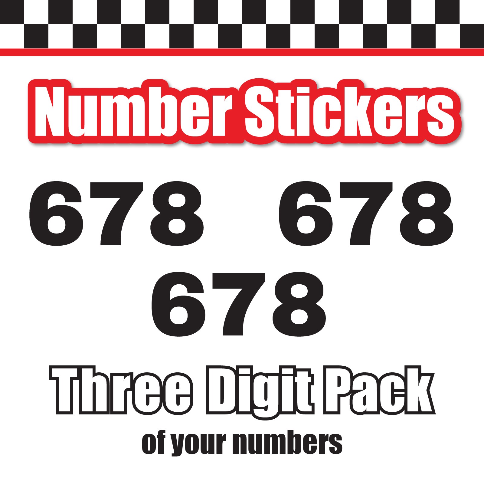 3x 3 Digit Custom Single Number Stickers Decal Locker Door Mailbox Archivo