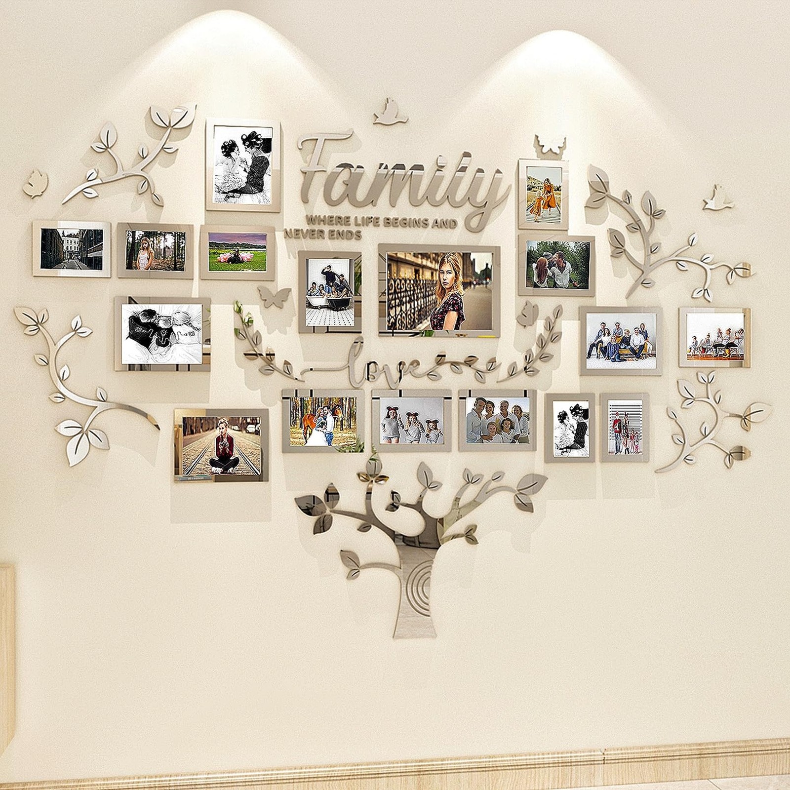 Family Tree Wall Decor Picture Frames Collage for Living Room Frame Accessories