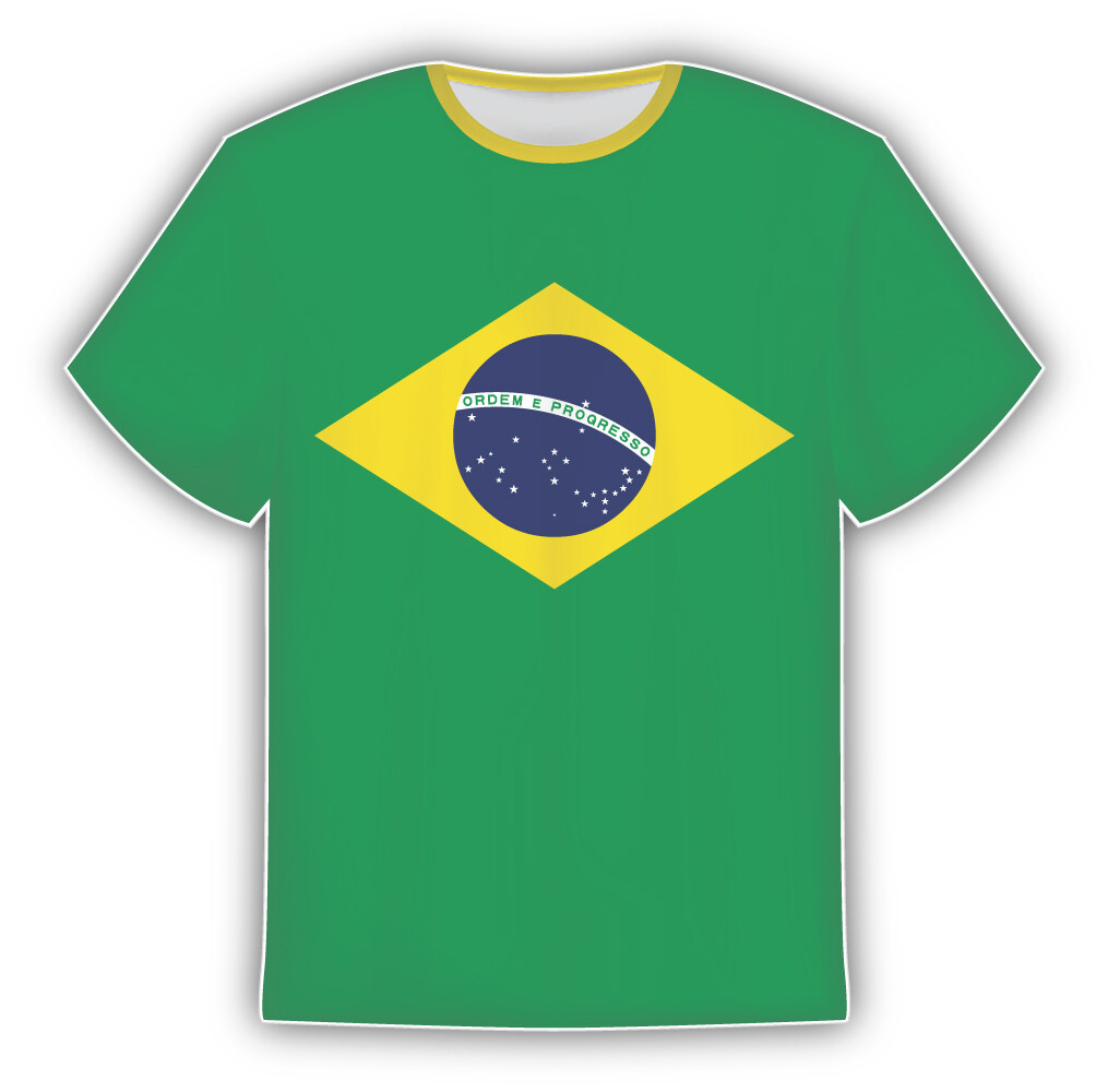Brazilia Flag Sticker In The Form Of T Shirt Vinyl Sticker Decal