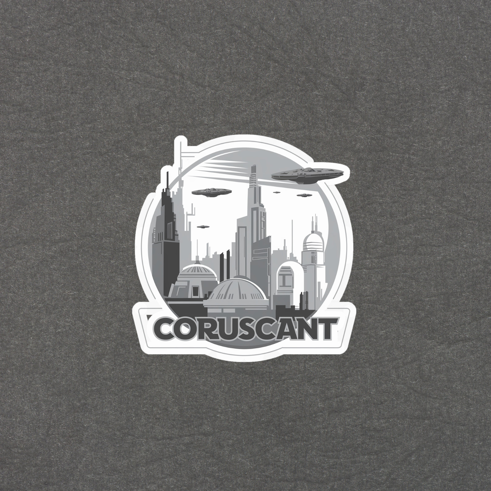 Coruscant Skyline Sticker – Star Wars Inspired Sci-Fi City Silhouette Decal #489