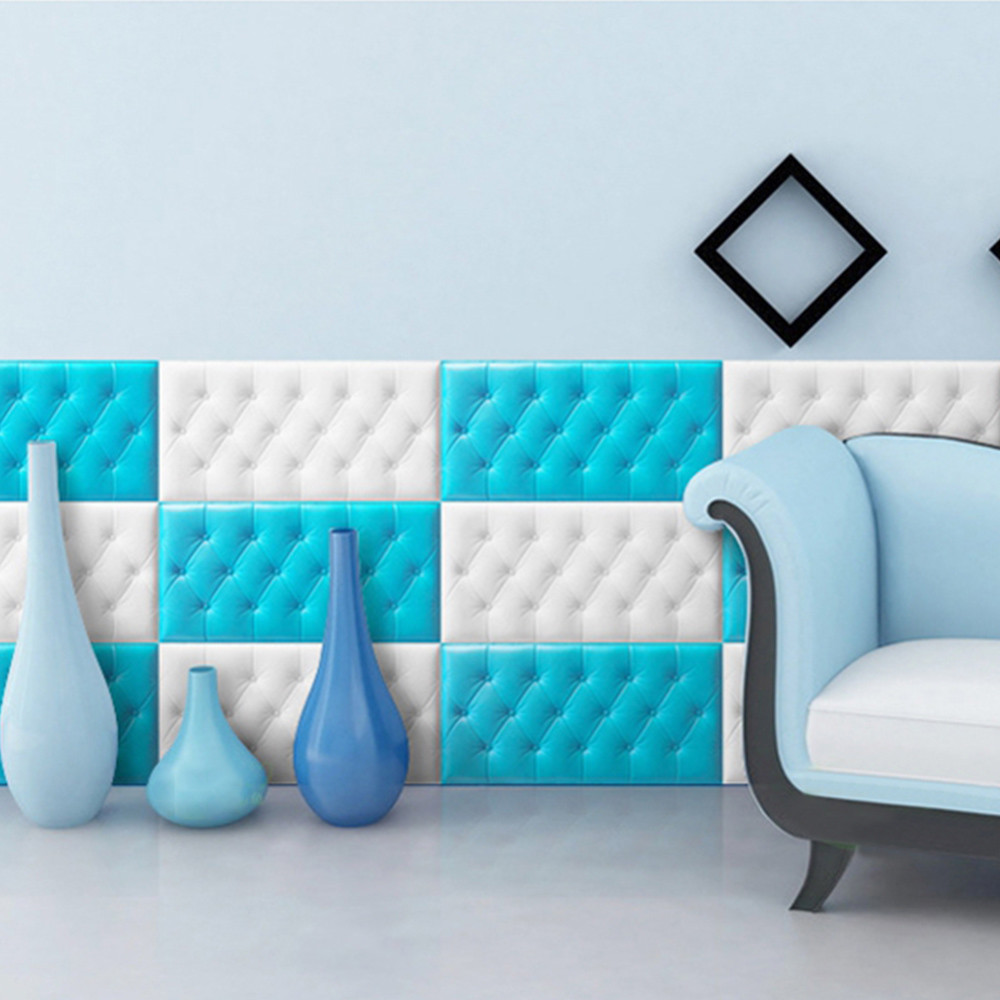 3D PE Foam Self-adhesive Wall Sticker Panels Background Decal Home Decor 12"x23"