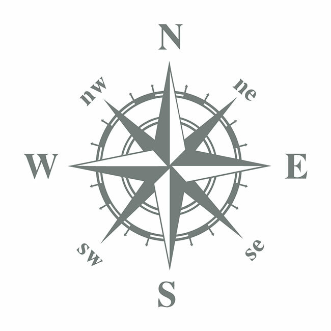 Compass Navigation Automotive Die Cut Decal Multi colors Oracal 651 brand & more
