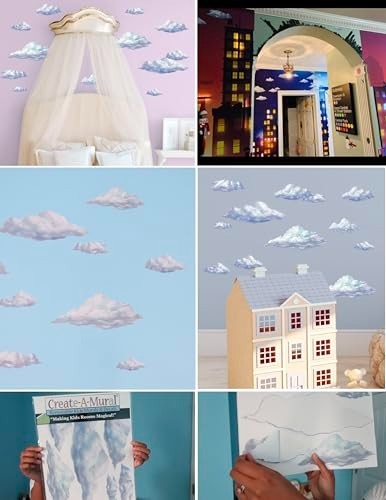 Sky Cloud Wall Decals – Beautiful Peel & Stick Kids Room Decor, Nursery Art, Pla