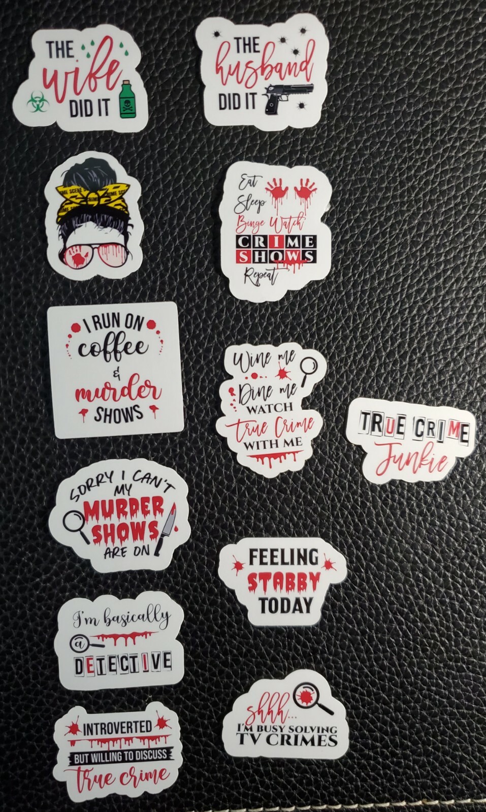 True Crime Vinyl Stickers