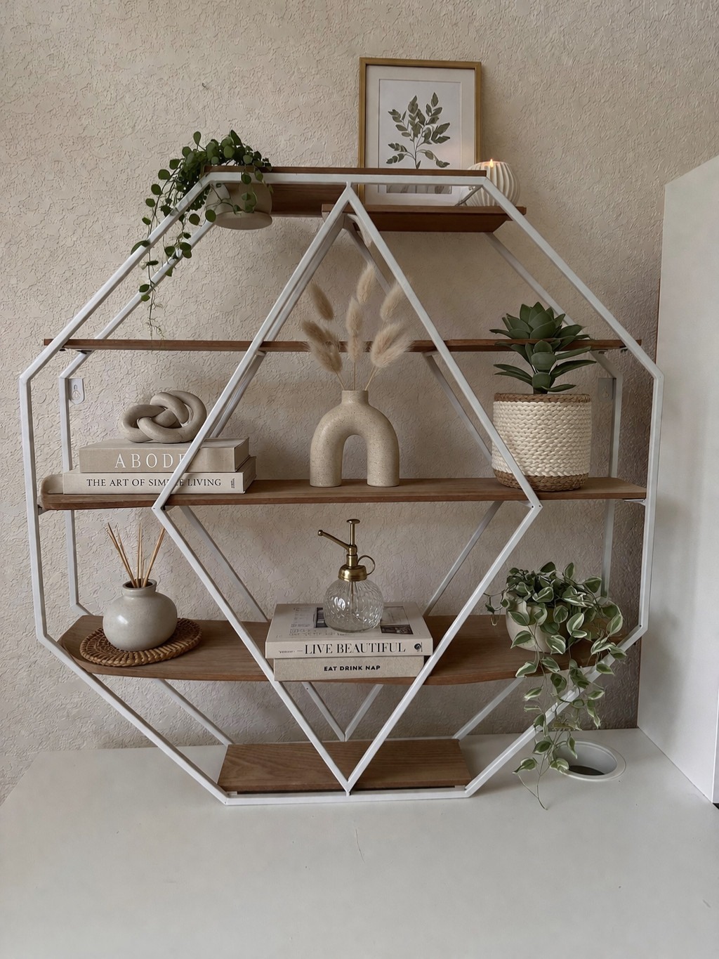wall decor, new, white color, medium size, good for small decorations