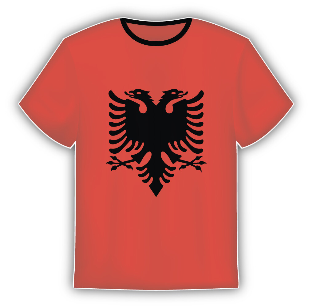 Albania Flag Sticker In The Form Of T Shirt Vinyl Sticker Decal