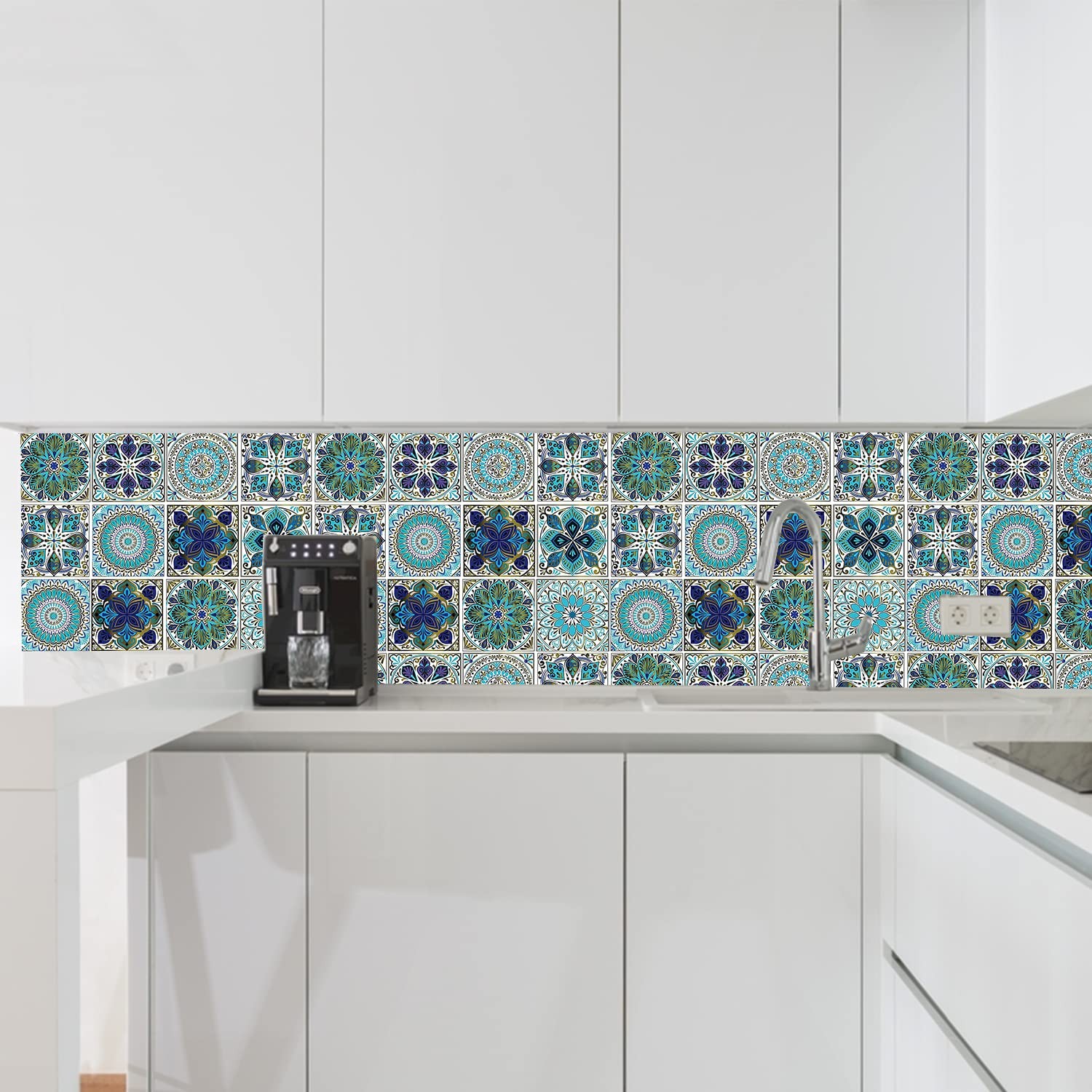 24Pcs Peel and Stick Tile Stickers, 4×4 Bathroom & Kitchen Backsplash Tile De…