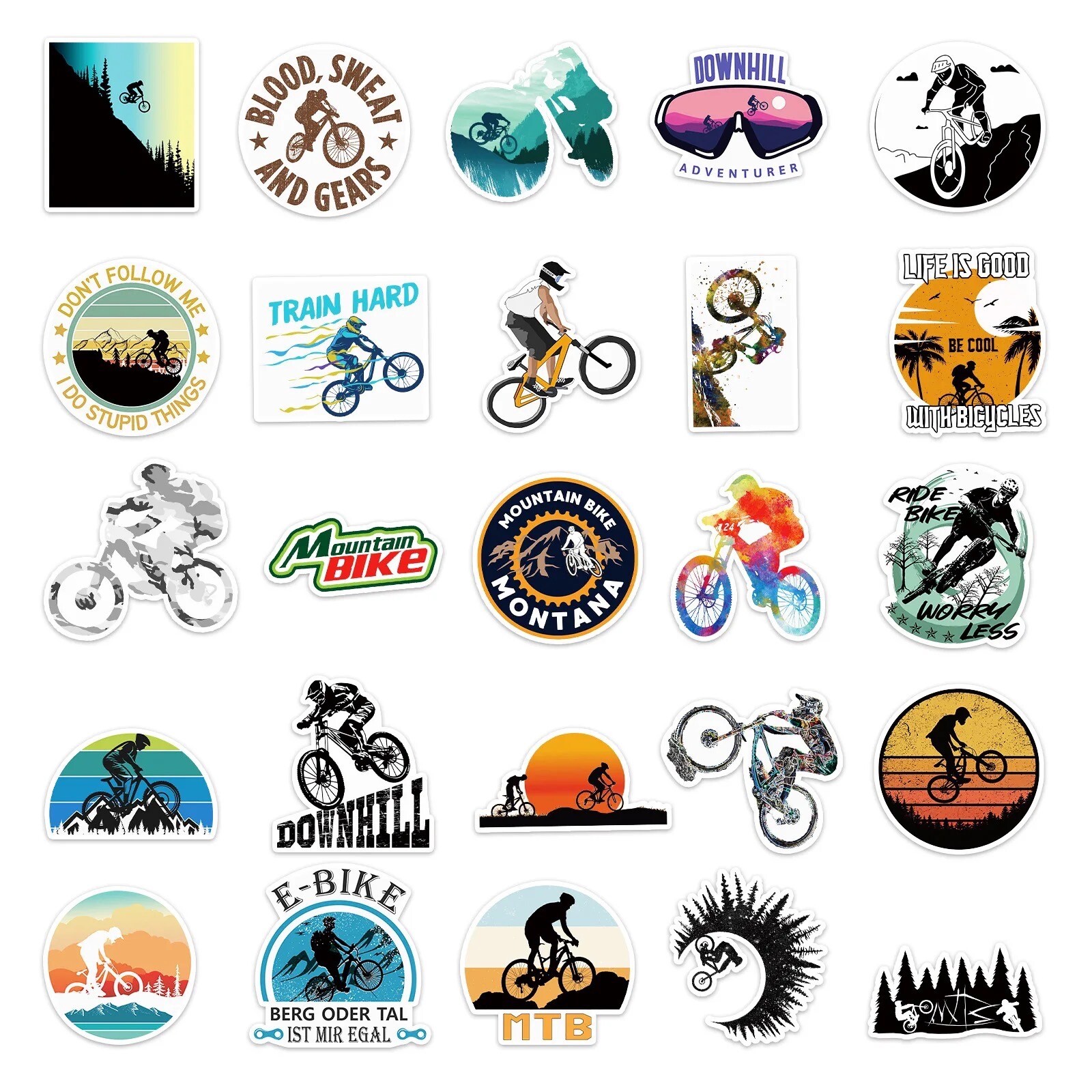 50 PCS Mountain Biking Adventure Sports Stickers Decals Hydro Yeti Free Shipping
