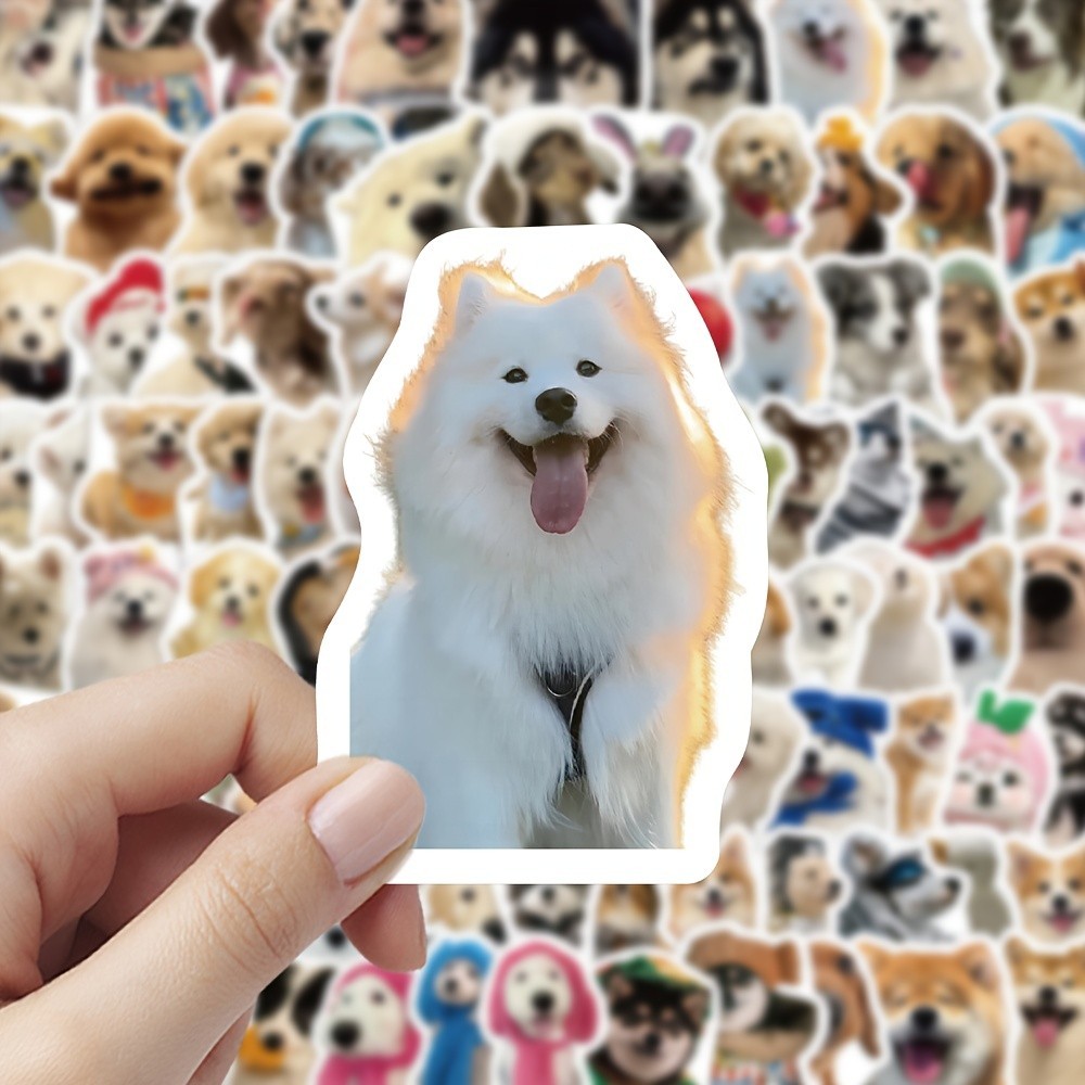 100pcs Realistic Cat Dog Stickers Cute Kitten Puppy Vinyl Laptop Bottle Decals