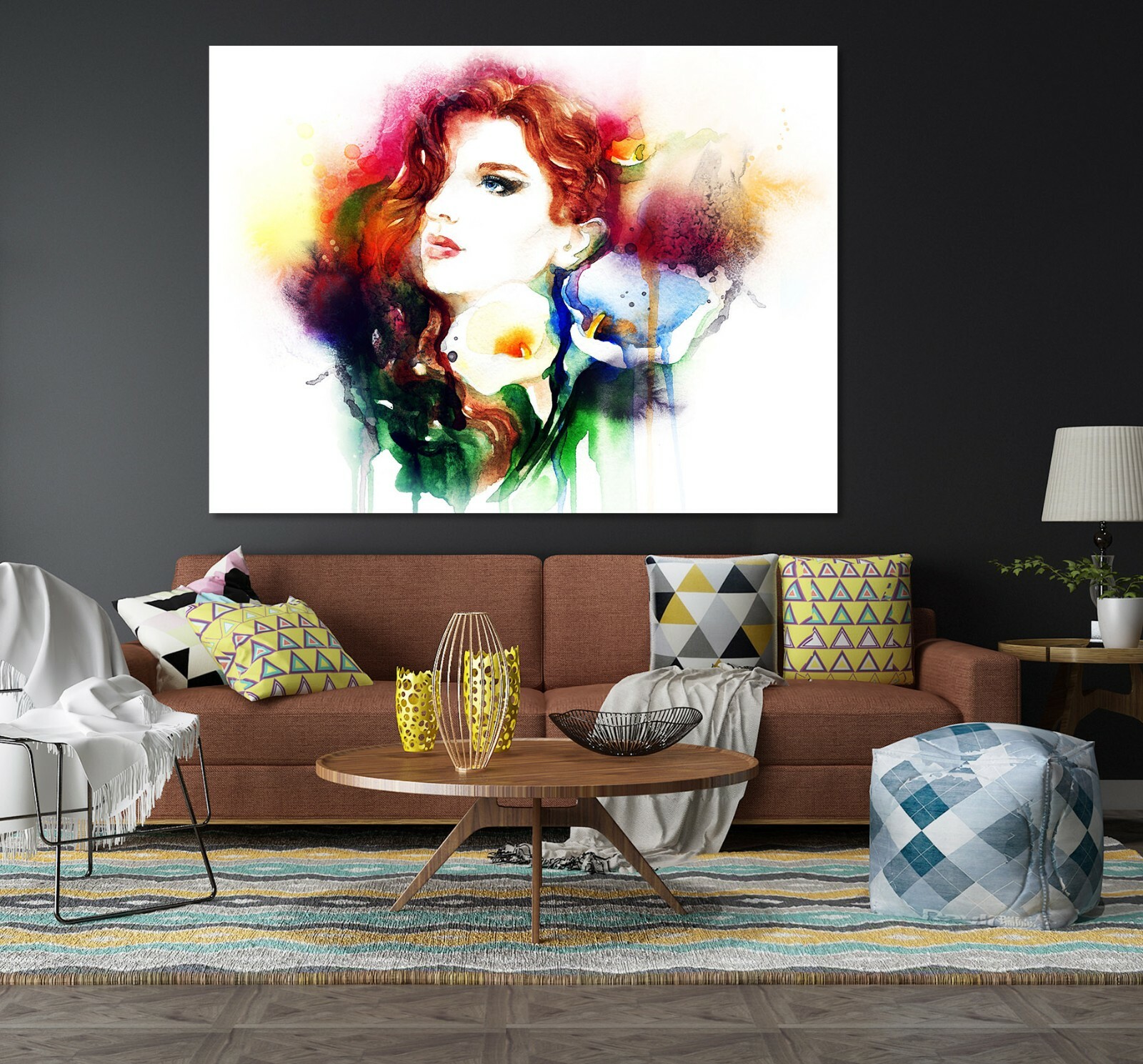 3D Watercolor Flower B311 Wall Stickers Vinyl Wallpaper Mural Wall Murals Amy