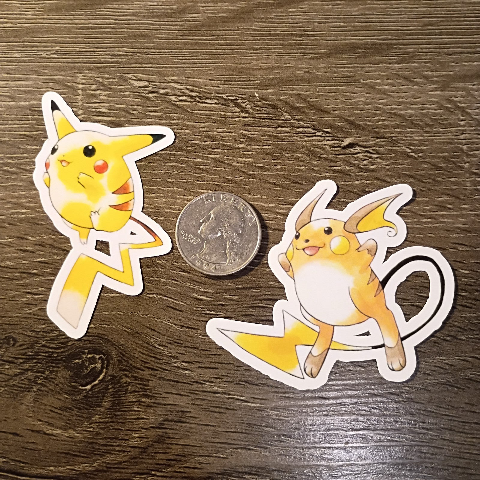 Pikachu, Riachu Stickers – Vinyl, Waterproof – Original Red & Blue Artwork