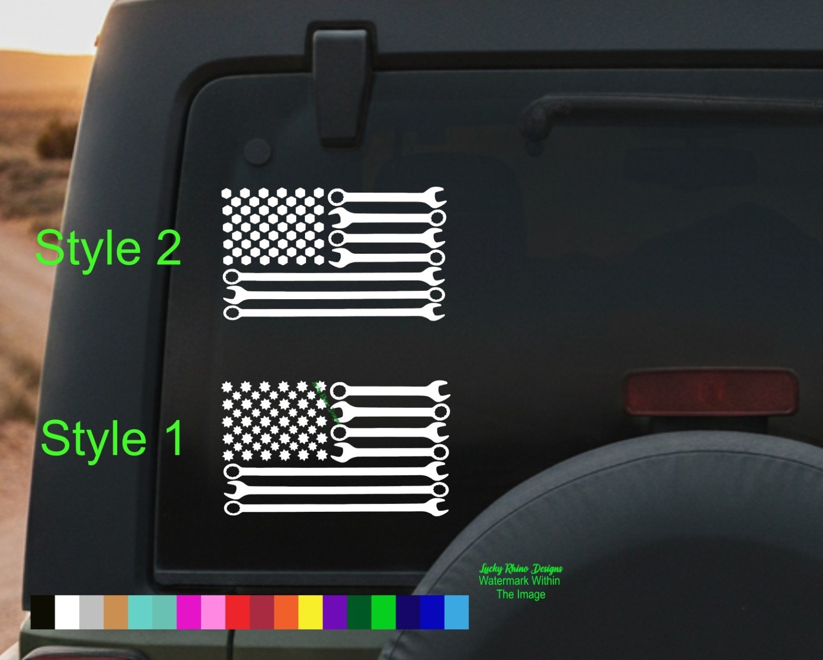 Wrenches American Flag Sticker Mechanic Decal Auto Tool Box Truck Bumper Vinyl