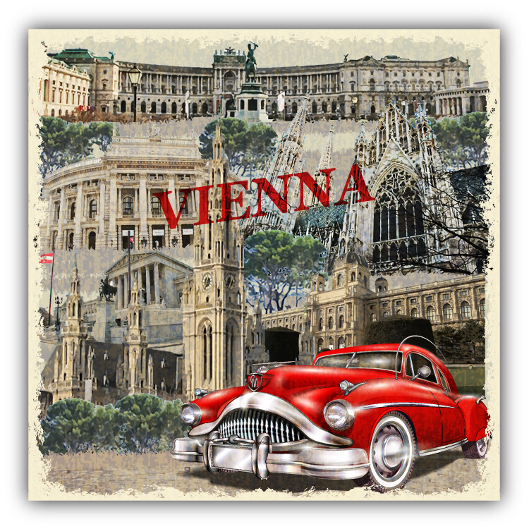 Vienna City View Austria Vintage Car Bumper Sticker Decal