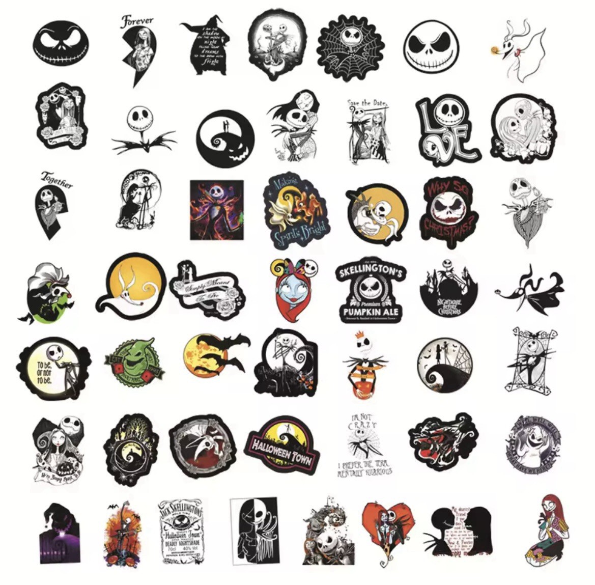 Nightmare Christmas Character Stickers 50pk Random Scary Christmas FREE SHIPPING