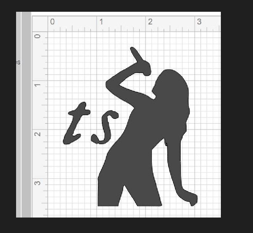 Taylor Swift t s silhouette, Computer/Car/Cup Vinyl Decal- swiftie 3×3