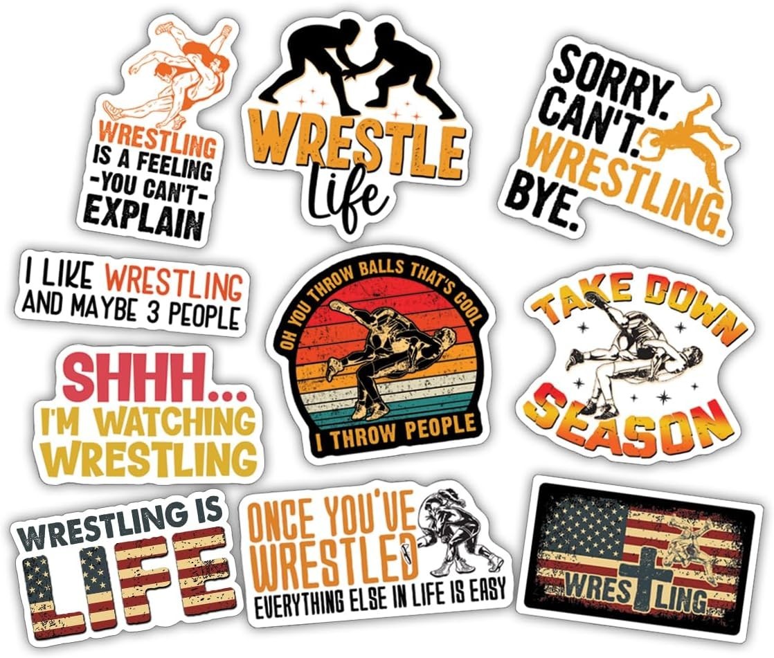 10pcs Wrestling Sticker Motivational Wrestler Quotes Wrestling Life Fan Gift
