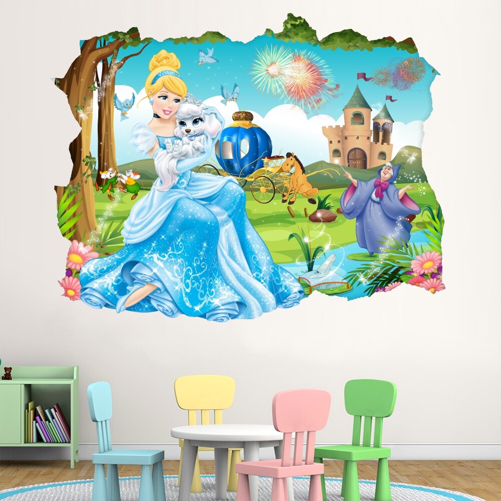 Princess 3D Wall Decal, Wall Sticker, Fairytale, Fairy, Decor