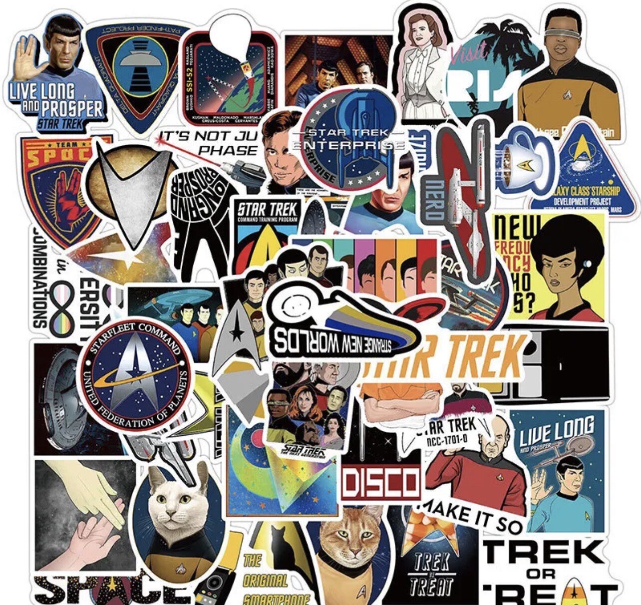 100 PCS Star Trek TV Movie Stickers Car Decals Laptop Binder Free Shipping!