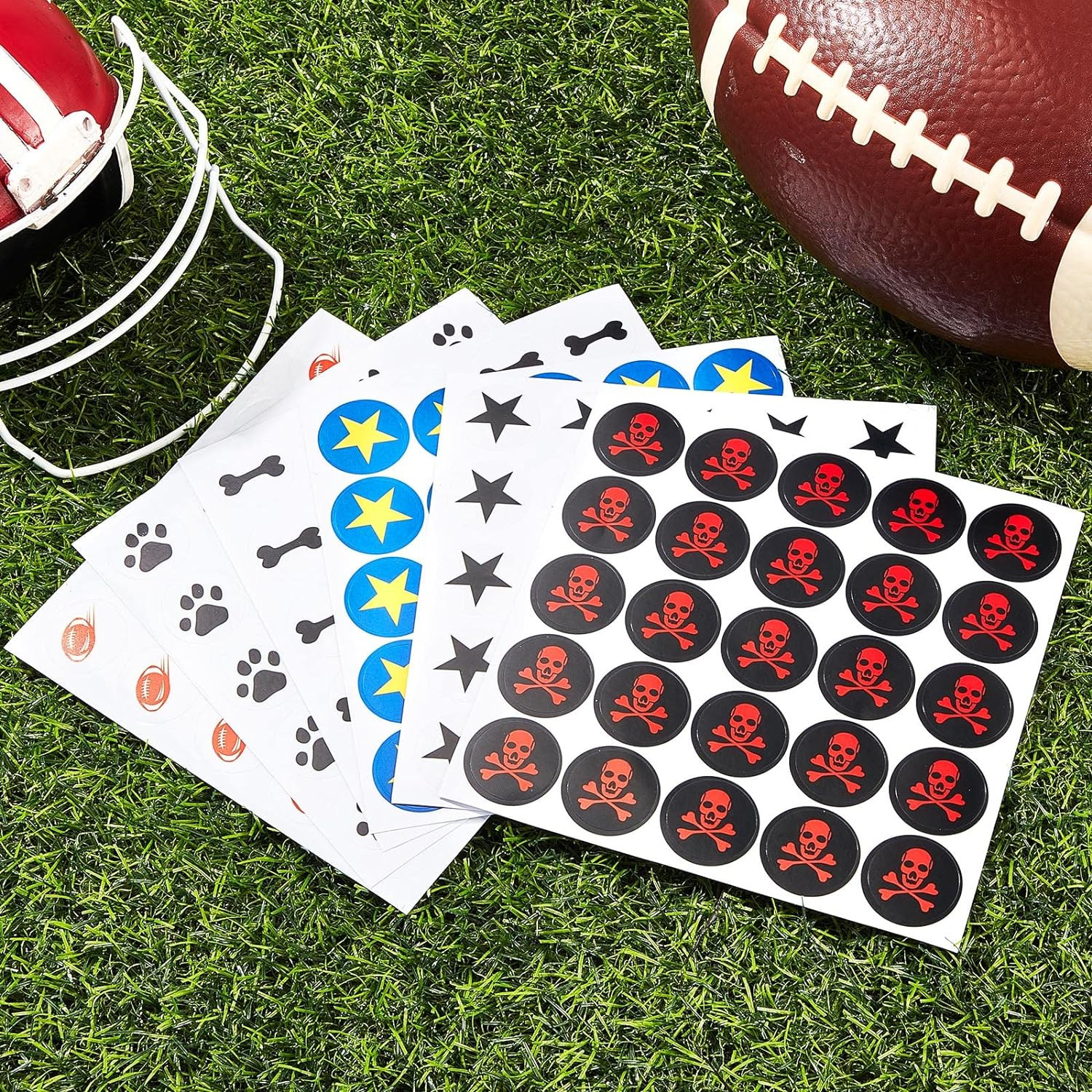 300 Pieces 12 Sheets Football Helmet Decals Football Award Stickers