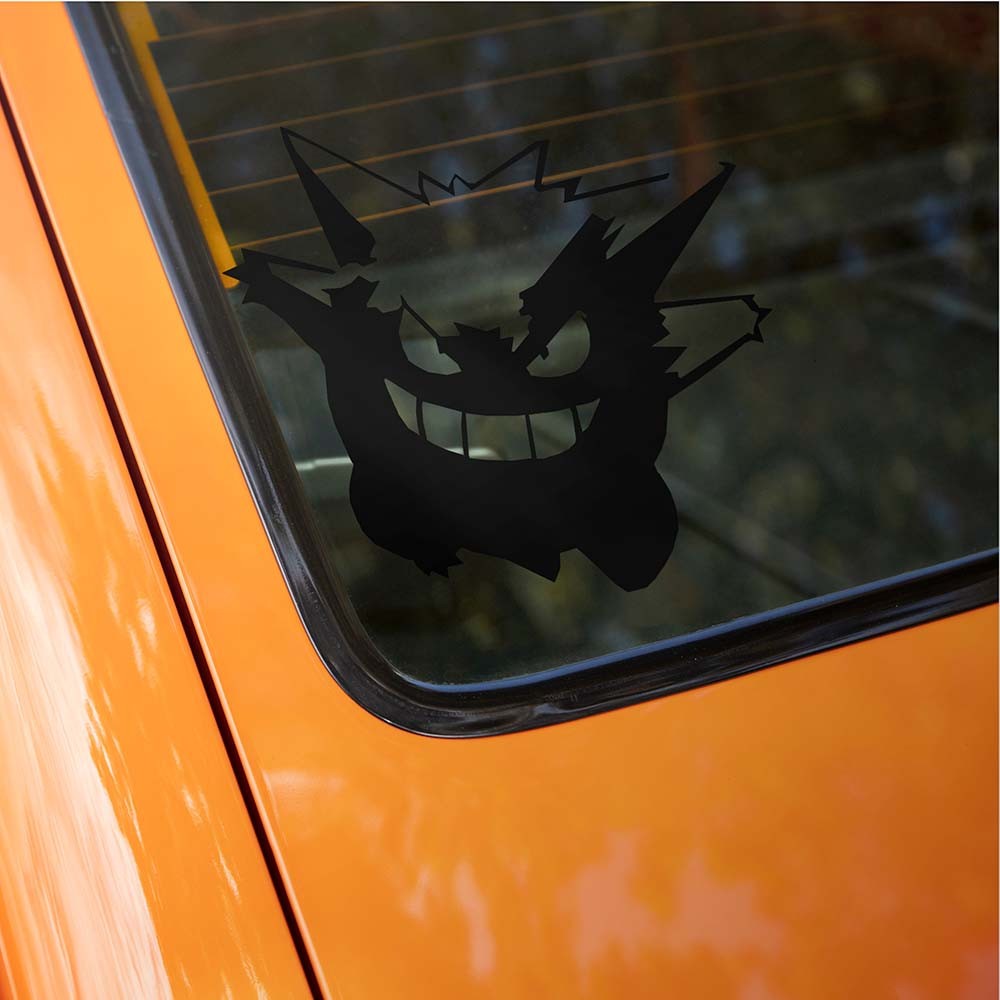 Gengar Shadow Decal – Contour Cut Vinyl Sticker | Ghost Pokémon Silhouette Car