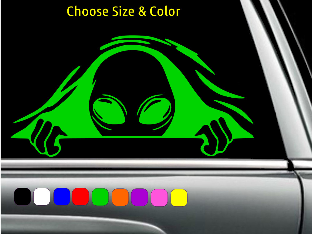 ALIEN ET EBE SPYING Vinyl Decal Laptop Wall Window Car Sticker CHOOSE SIZE COLOR