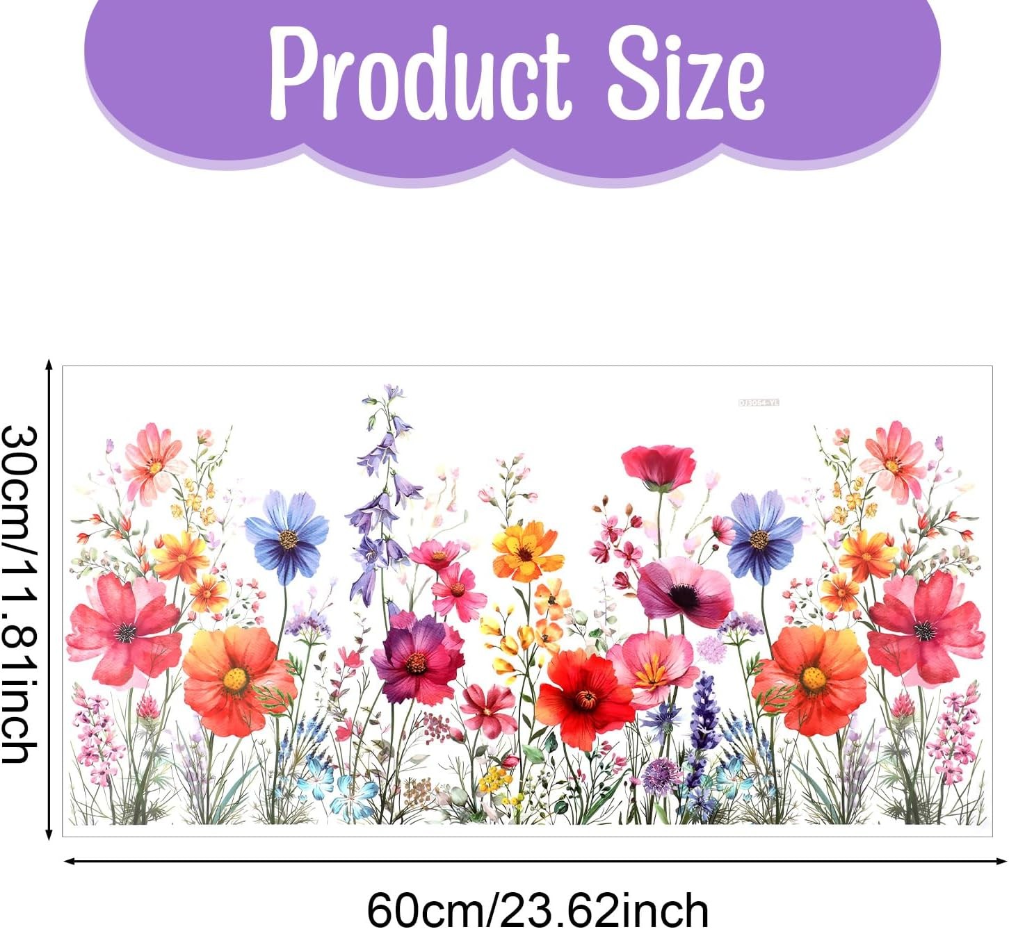 Flower Window Sticker Double Sided Wildflower Decals Static Cling Glass Decor