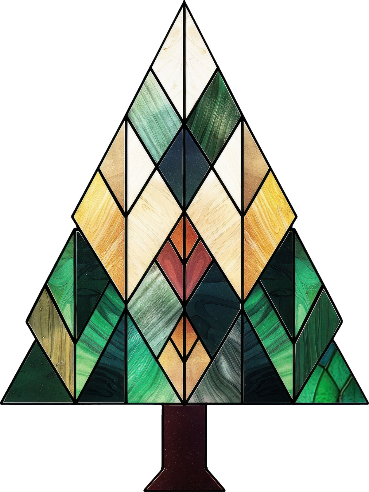 Wall sticker Christmas tree made of stained glass wall sticker 18X18 cm large