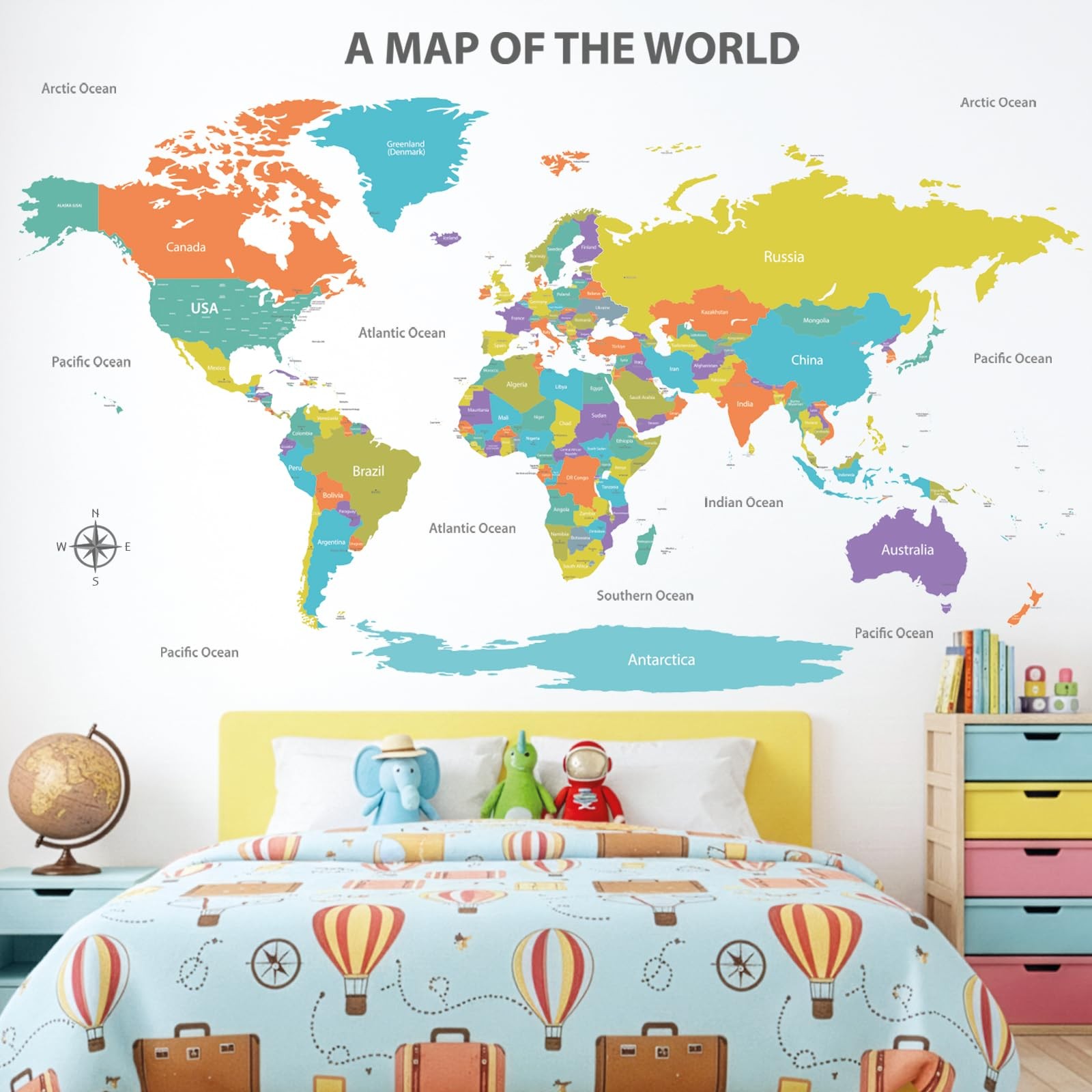 DL3-2302 Colourful World Wall Stickers Decals Poster Art Board Tapestry décor…