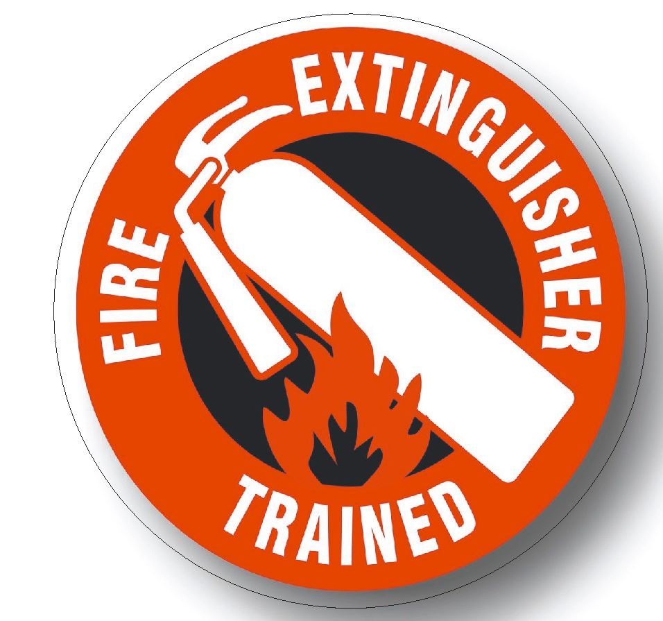 Fire Extinguisher Trained Hard Hat Decal Helmet Sticker Safety Label H3