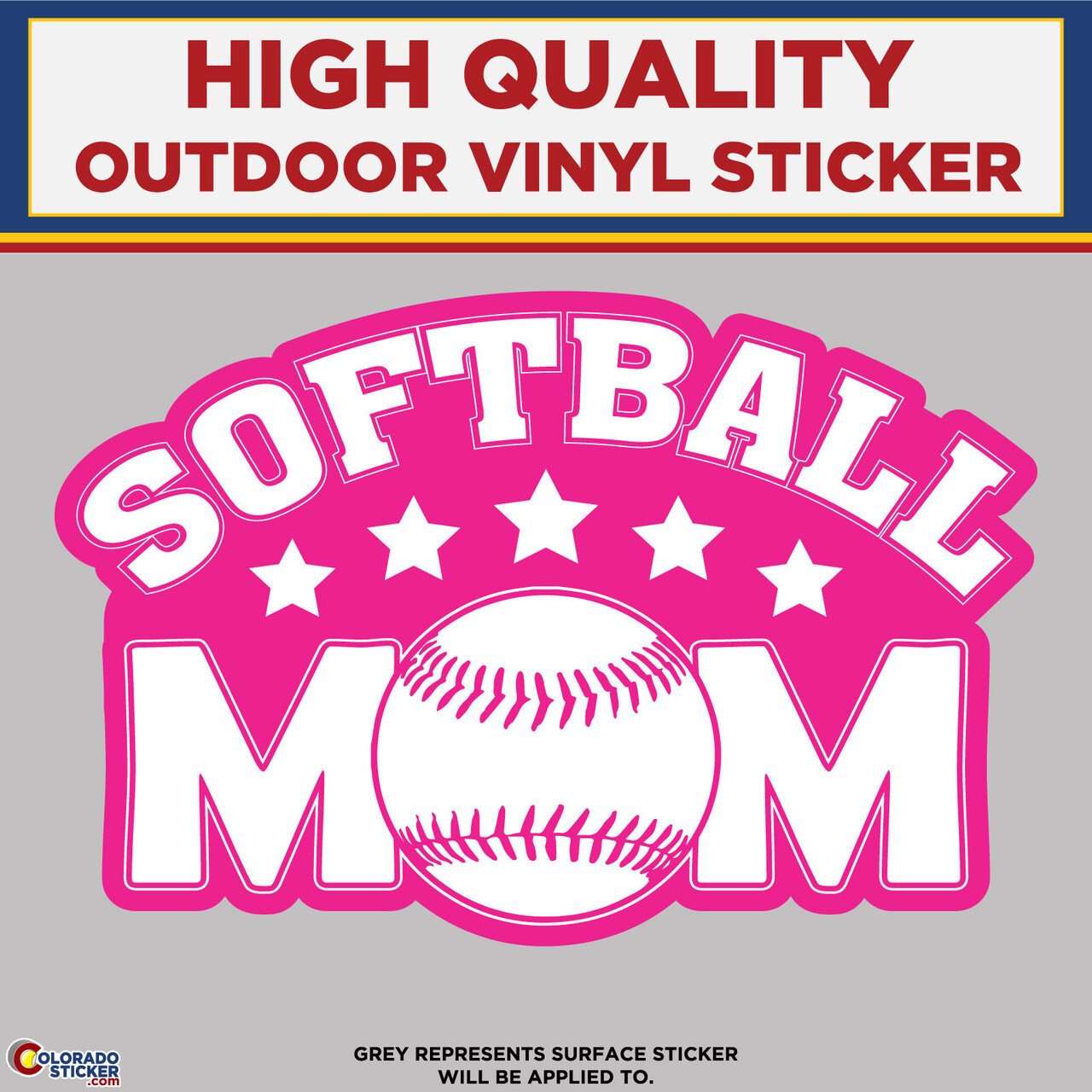 Softball Mom, High Quality Vinyl Stickers