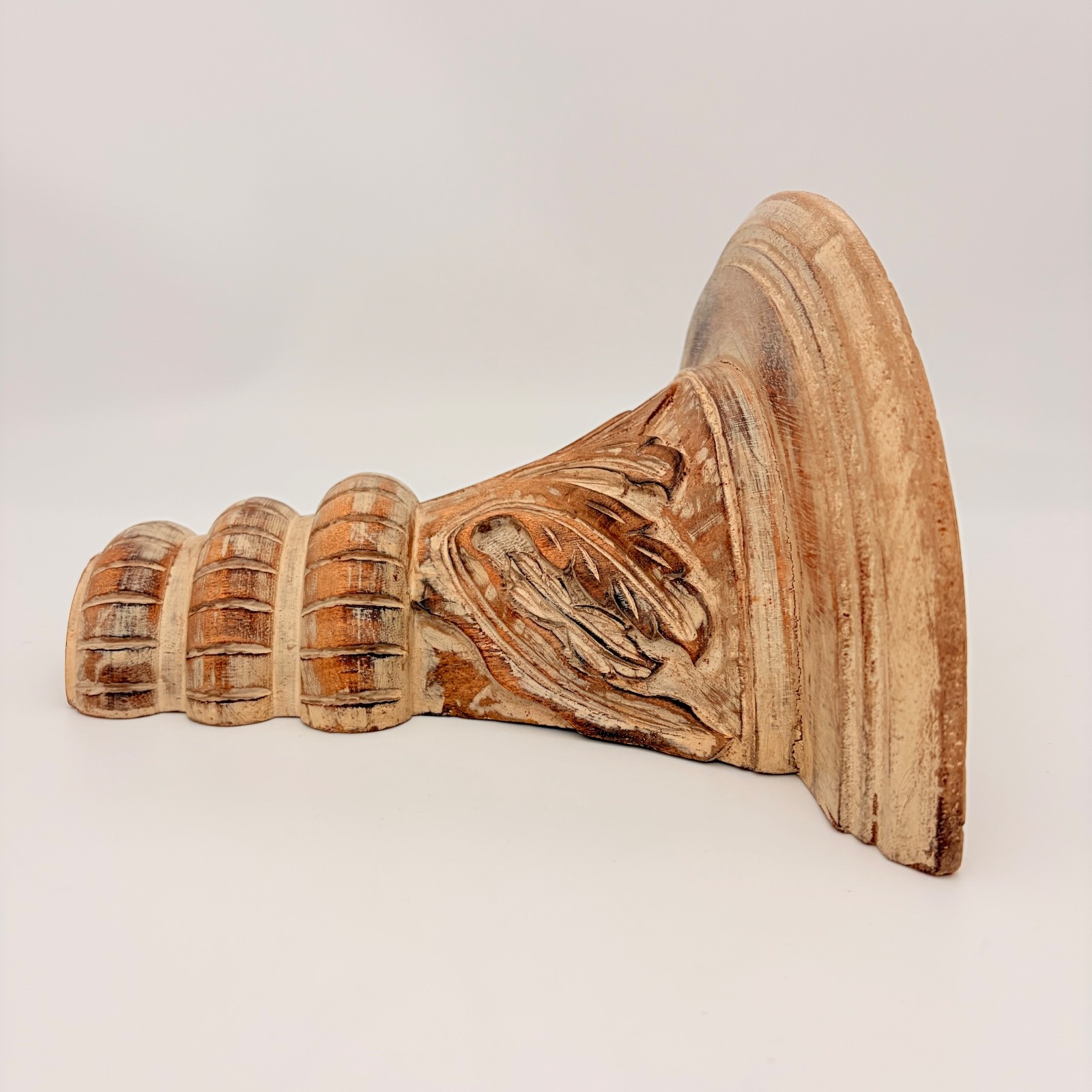 Wall Sconce Shelves Carved Wood Vintage Ornate Set of 2 made in India