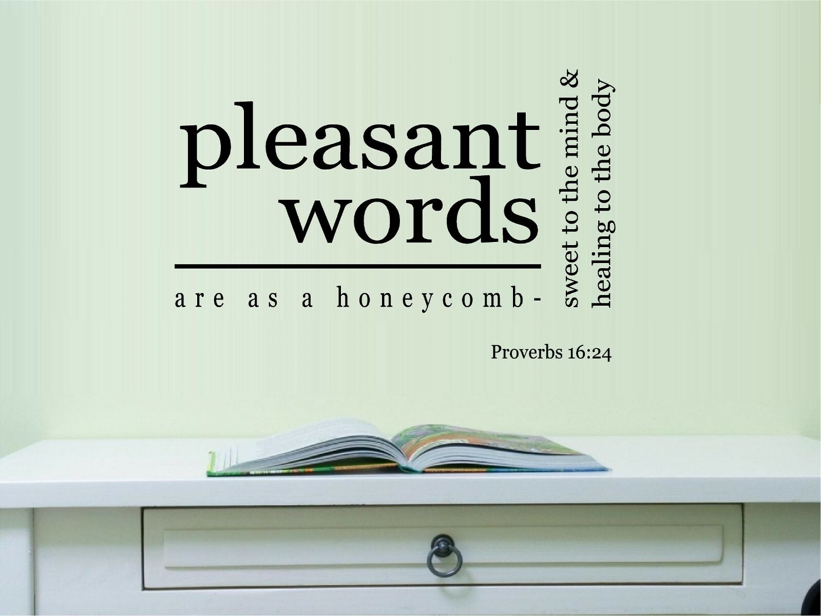 Pleasant Words Proverbs 16:24 Vinyl Decal Home Décor 12" x 18"
