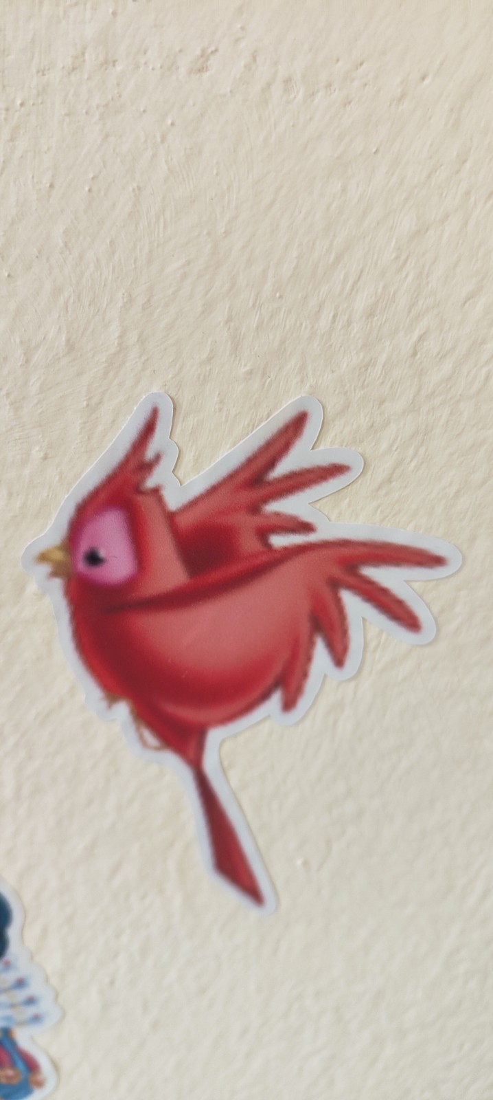 bird sticker red color x8