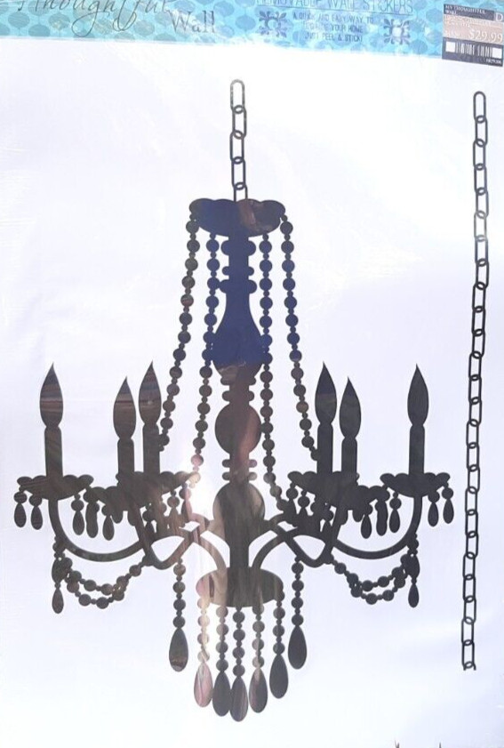 My Thoughtful Wall Hanging Chandelier Silhouette Black ~ Removable Wall Sticker