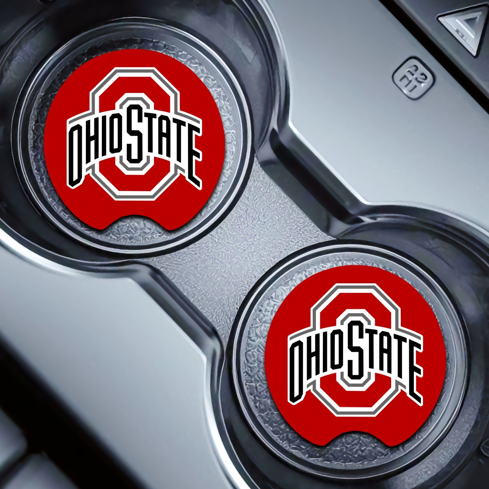 2 Pcs Ohio State Buckeyes Car Cup Holder Coaster Soft & Washable Rubber