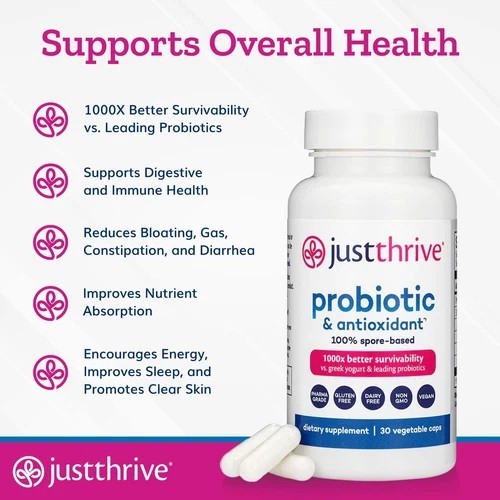 Probiotic & Antioxidant Supplement – 100% Spore-Based Digestive and