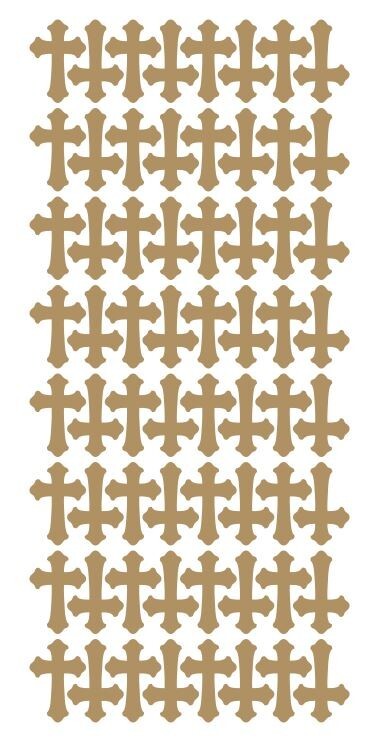 Cross Stickers Matte Gold Sticker 1" DC24-091