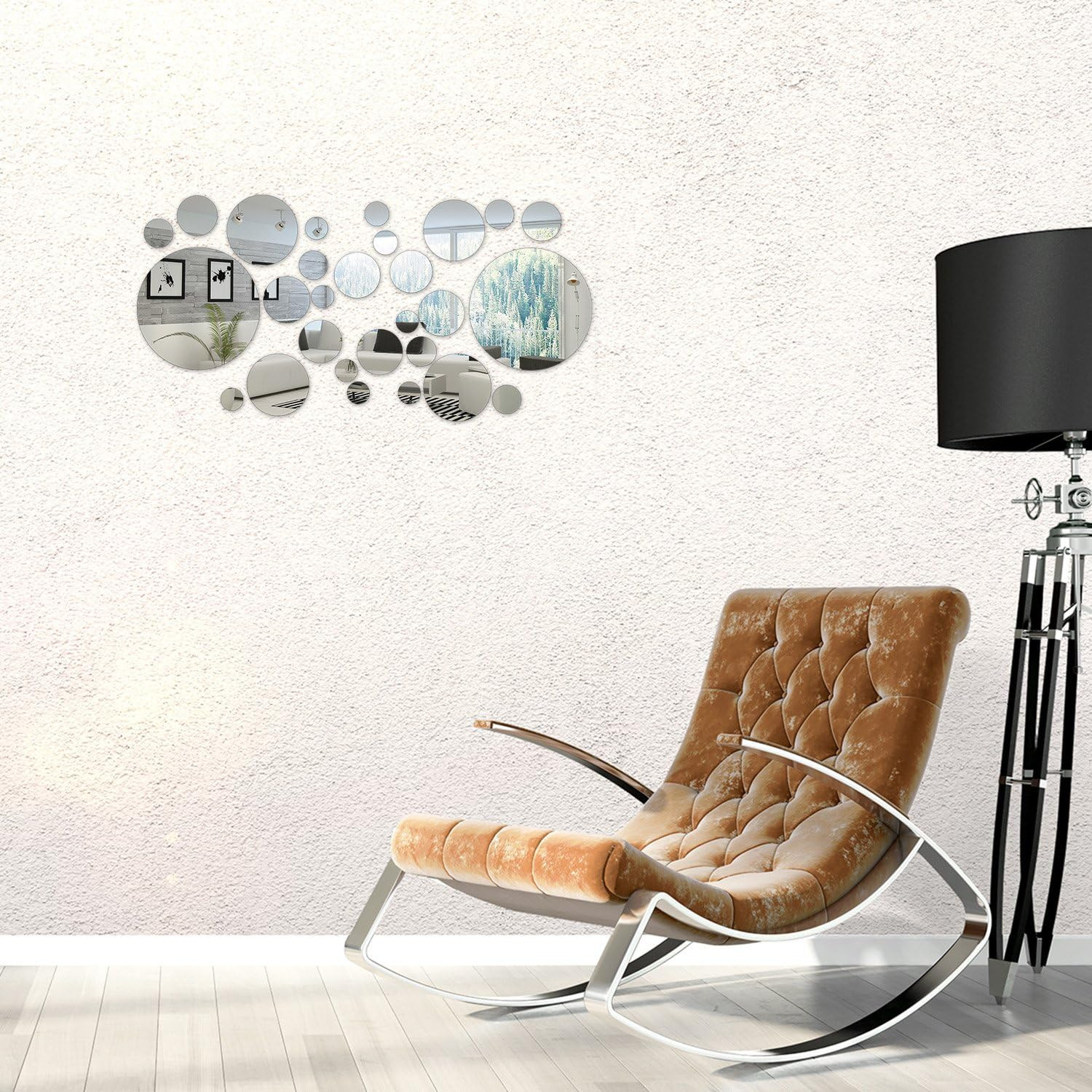 32 Pieces Removable Acrylic Mirror Setting Wall Sticker Decal for Home Living Ro