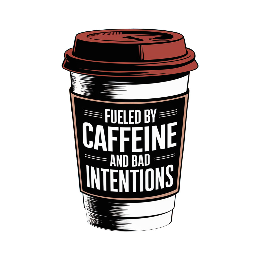 Fueled by Caffeine Sticker 4in Funny Coffee Cup Vinyl Decal for Laptop