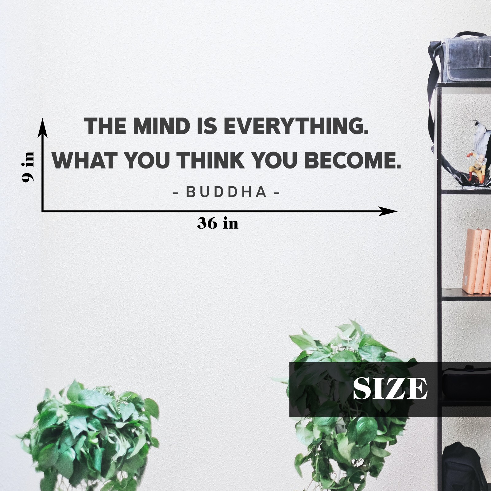 Mind is Everything Buddha Wall Decal Inspirational Sticker Quote Decor