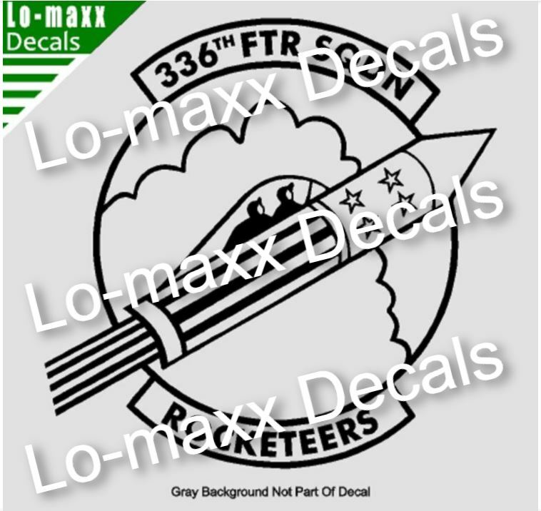 336th Fighter Squadron Rocketeers Military Aircraft Insignia Die Cut Vinyl Decal