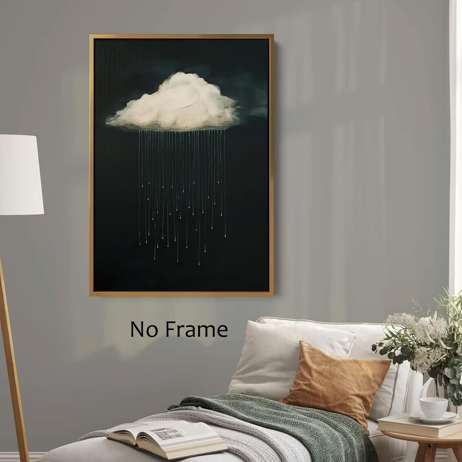 Black and White Cloud Wall Art Vintage Rain Cloud Pictures Dark Clouds Painting