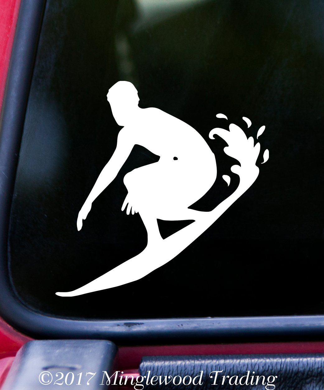 SURFER MAN BOY Vinyl decal Sticker – Surfboard Wave Surfing HI CA