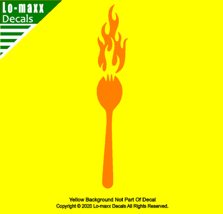 Flaming Spork Original Art High Quality Various Colors Sizes Die Cut Vinyl Decal