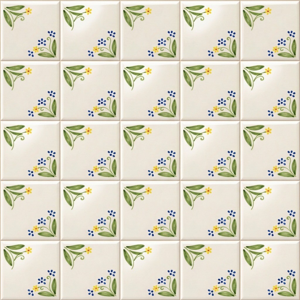 Peel and Stick Tile Stickers Cottage Floral Kitchen Backsplash Stick On Tile