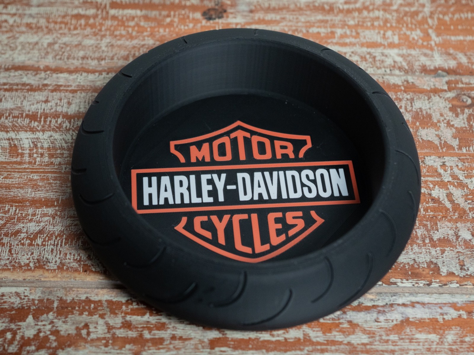 Harley Davidson – 3D Printed Tire Ashtray | Style Tray | Unique Gift for Bikers